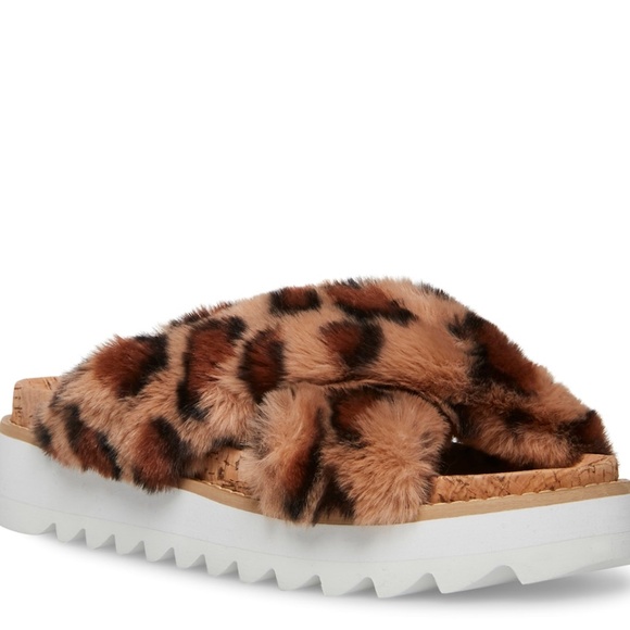 NEW Steven NEW YORK BY STEVE MADDEN leopard print sandals SLIP ON CADO SIZE 7.5 - Picture 2 of 9